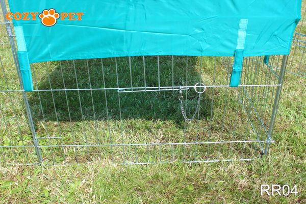 Rabbit Run 1.8m Long with Roof and Sunshade Galvanised Rectangular by Cozy Pet Model RR04