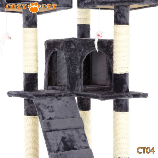 Cat Tree by Cozy Pet Large Deluxe Multi Level Cat Tree - CT04-Dark Grey