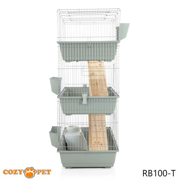 Rabbit Guinea Pig Indoor Cage 3-Tier by Cozy Pet 100cm for Rat, Chinchilla, Small Animals Hutch Model: RB100-T