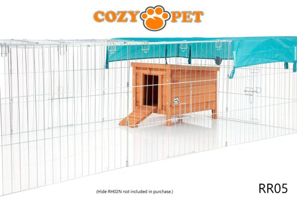 Rabbit Run 2.15m Long with Roof and Sunshade Galvanised Rectangular by Cozy Pet Model RR05