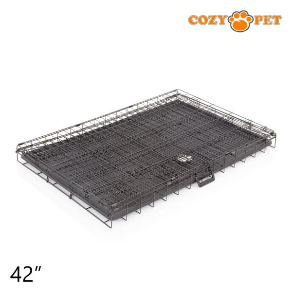 42" Cozy Pet Dog Cage in Black with ABS Tray - DCP42B