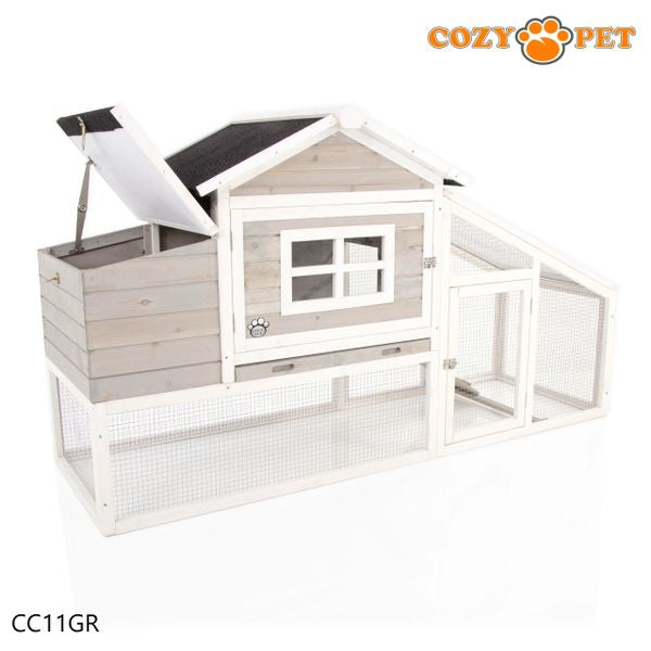 Chicken Coop Poultry Run by Cozy Pet in Grey Rabbit Hutch Model CC11GR