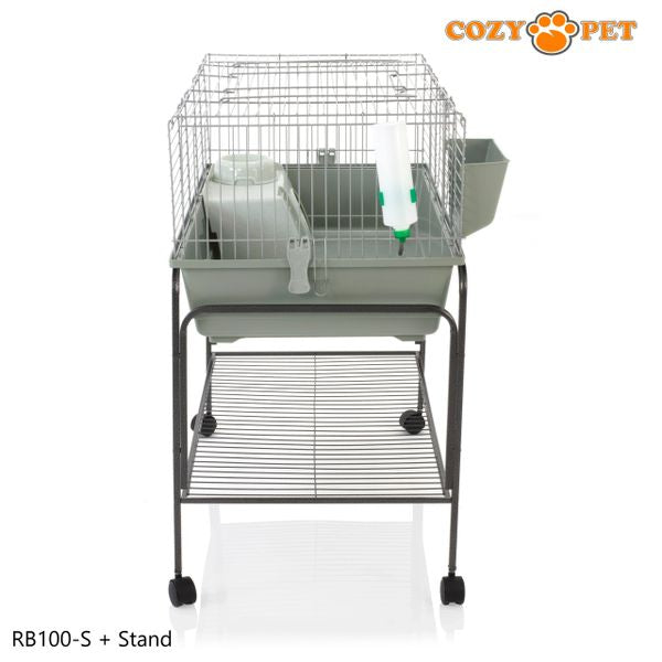 Rabbit Guinea Pig Indoor Cage with Stand by Cozy Pet 100cm for Rat, Chinchilla, Small Animals Hutch Model: RB100-S + RB100-ST