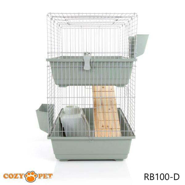 Rabbit Guinea Pig Indoor Cage 2-Tier by Cozy Pet 100cm for Rat, Chinchilla, Small Animals Hutch Model: RB100-D