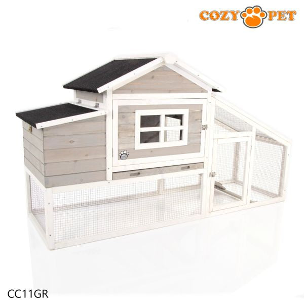 Chicken Coop Poultry Run by Cozy Pet in Grey Rabbit Hutch Model CC11GR