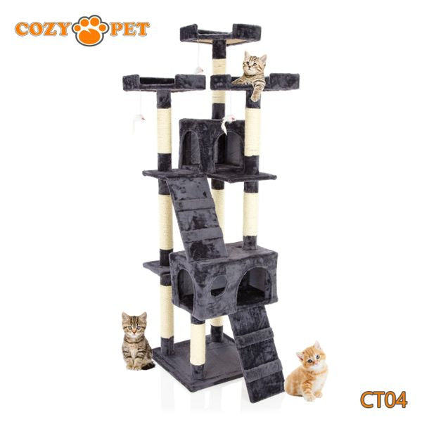 Cat Tree by Cozy Pet Large Deluxe Multi Level Cat Tree - CT04-Dark Grey