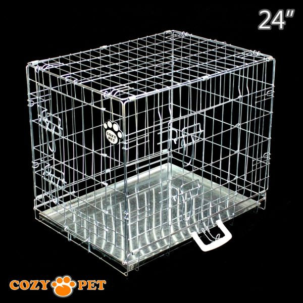 24" Cozy Pet Dog Cage in Silver DC24S - Customer Return 30% Discount.