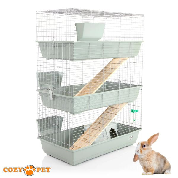 Rabbit Guinea Pig Indoor Cage 3-Tier by Cozy Pet 100cm for Rat, Chinchilla, Small Animals Hutch Model: RB100-T