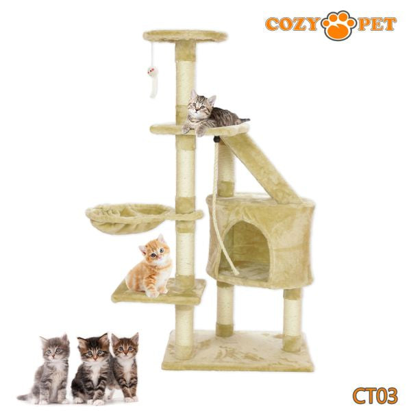 Cat Tree by Cozy Pet Deluxe Multi Level Cat Tree in Beige - CT03-Beige