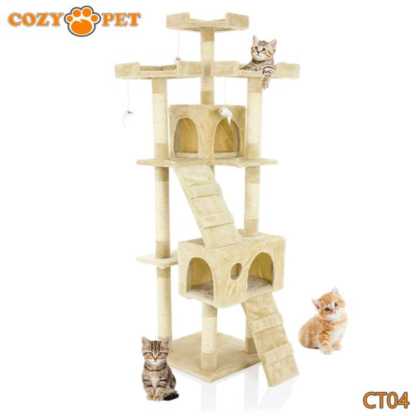 Cat Tree by Cozy Pet Large Deluxe Multi Level Cat Tree - CT04-Beige